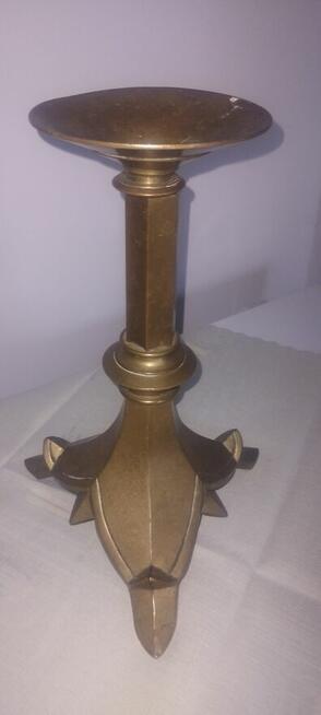 Dwa świeczniki stojące _witraze z mosiądzu