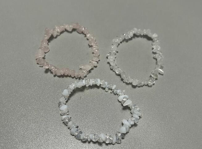 Bransoletki zestaw kamienie naturalne/Opal, Kwarc, Kryształ