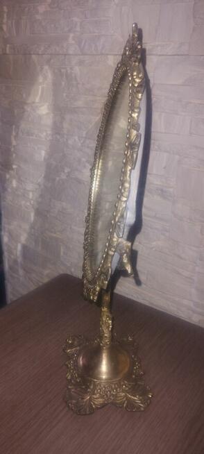 Piękne stojące, ruchome lustro z mosiądzu