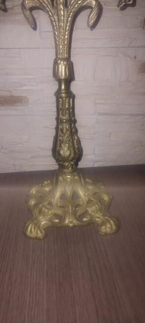 Przepiękny unikatowy świecznik pięcioramienny wykonany z mos