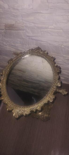 Piękne stojące, ruchome lustro z mosiądzu