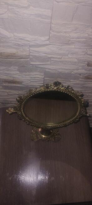 Piękne stojące, ruchome lustro z mosiądzu