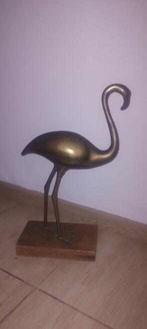 Piękny mosiężny ptak Żòraw wykonany z mosiądzu
