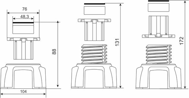 Regulowane nogi pod brodzik 87-170 mm solidne Wirquin 450kg