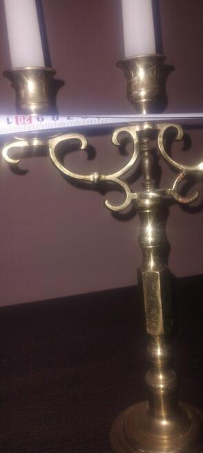 ŚWIECZNIK TRZY RAMIENNY Z MOSIĄDZU