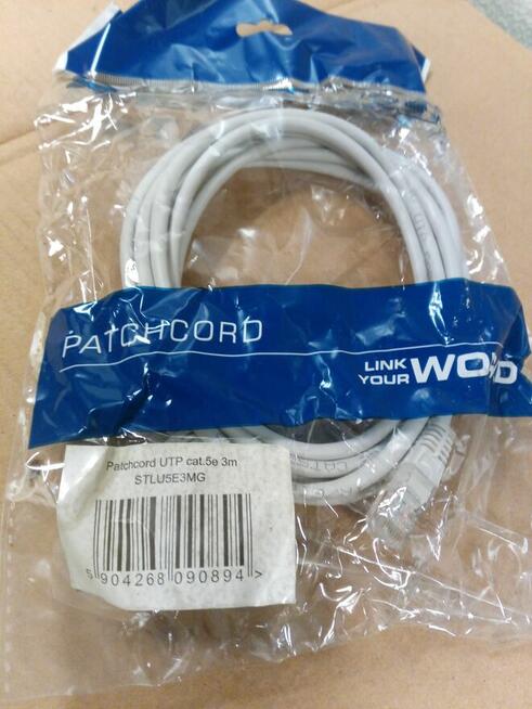 Kabel patchcord UTP cat.5e kable 3m i 5m Cabletech Eco-Line