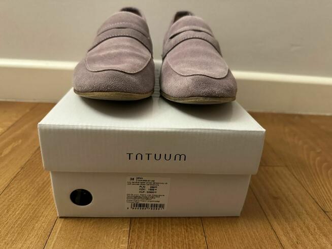 Mokasyny Liliowe ze Skóry Zamszowej - Tatuum - Rozmiar 38