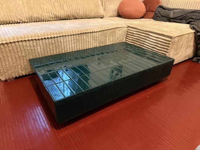 Stolik kawowy emeraldowy z plytek