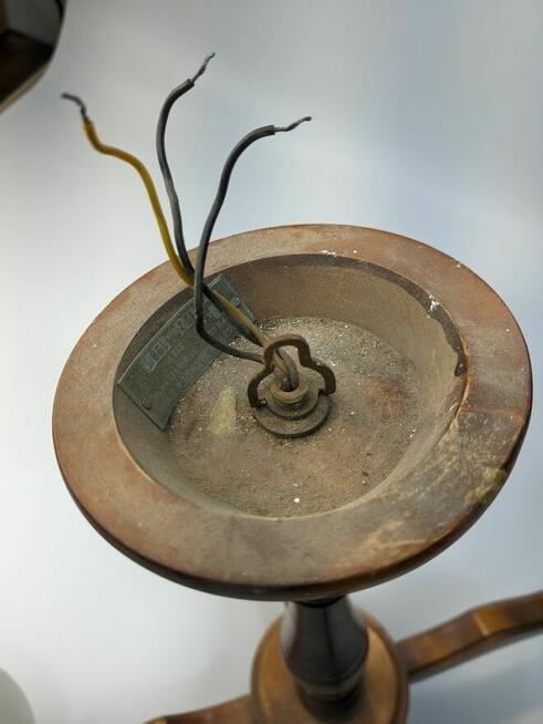 Żyrandol drewniany PRL 1987 Otwock