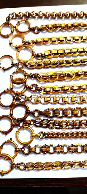 Dewizki stare do zegarków kieszonkowych złocone 18 K złotem