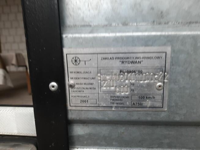Oryginalna przyczepka RYDWAN 205x130 z plandeką, na resorac