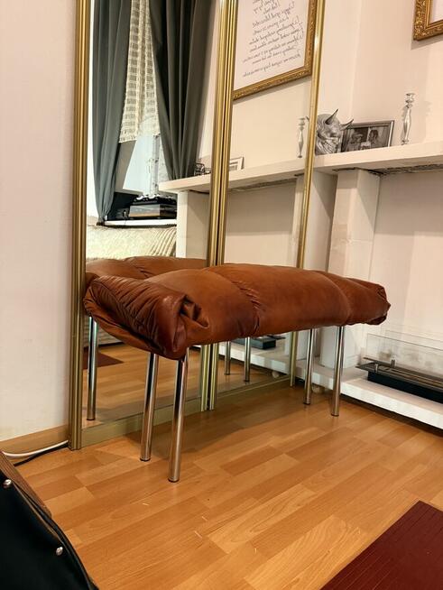 Ottoman siedzisko skorzane pufa