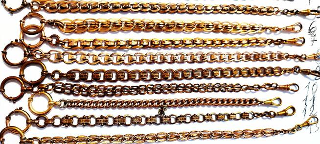 Dewizki stare do zegarków kieszonkowych złocone 18 K złotem