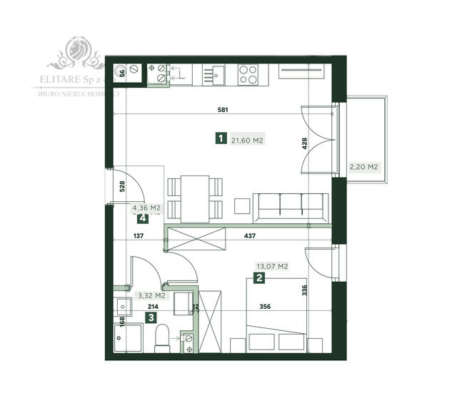 Mieszkanie 2pok. o pow 42,35m2 z balkonem/ Żerniki