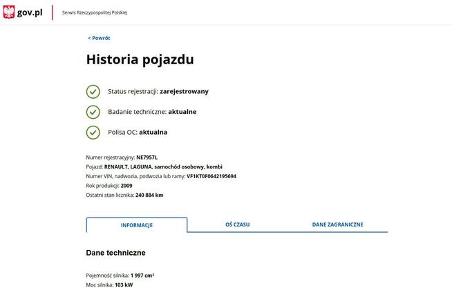 Renault Laguna 2.0 Benzyna Zarejestrowany Ubezpieczony