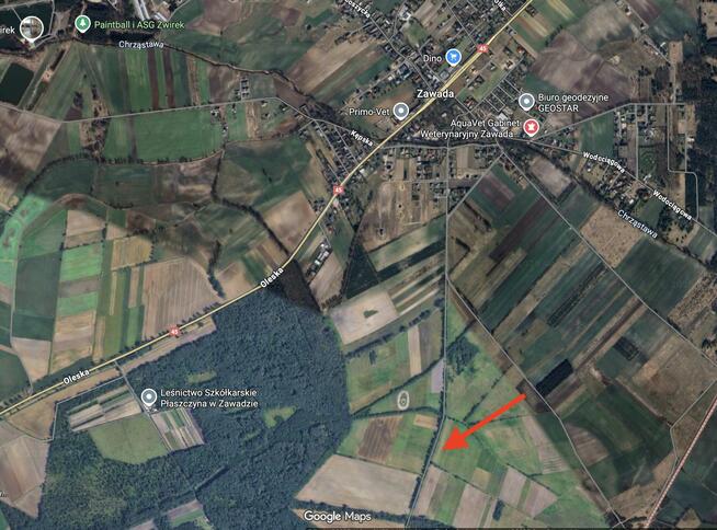 Działka rolna Zawada gm. Turawa, Brzegowa