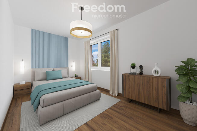 Dom bliźniak z garażem w otoczeniu natury