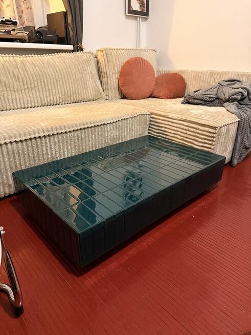 Stolik kawowy emeraldowy z plytek