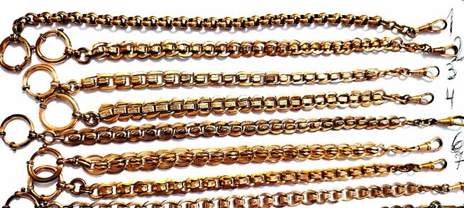 Dewizki stare do zegarków kieszonkowych złocone 18 K złotem