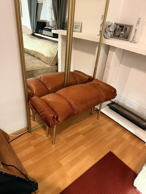 Ottoman siedzisko skorzane pufa