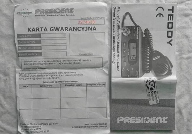 Sprzedam CB.Radio President z Anteną