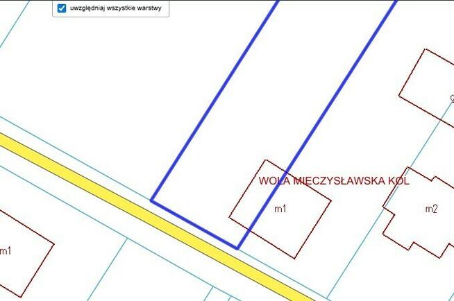 Działka rolno budowlana 1,1 ha Wola Mieczysławska