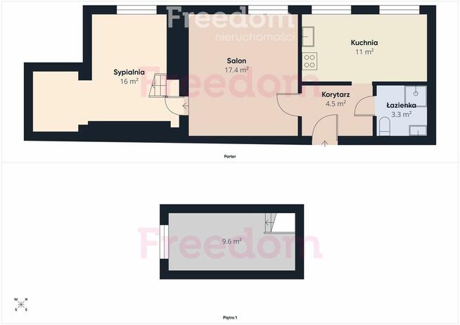 Mieszkanie dwupoziomowe 61,5 m² – Nowa Huta