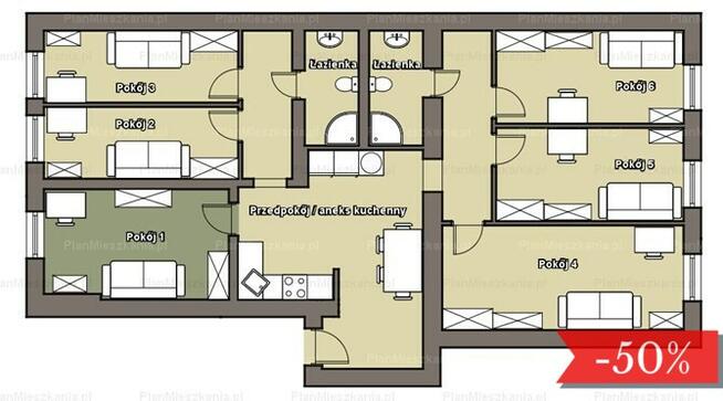 Dąbrowskiego 21, duży pokój w Śródmieściu