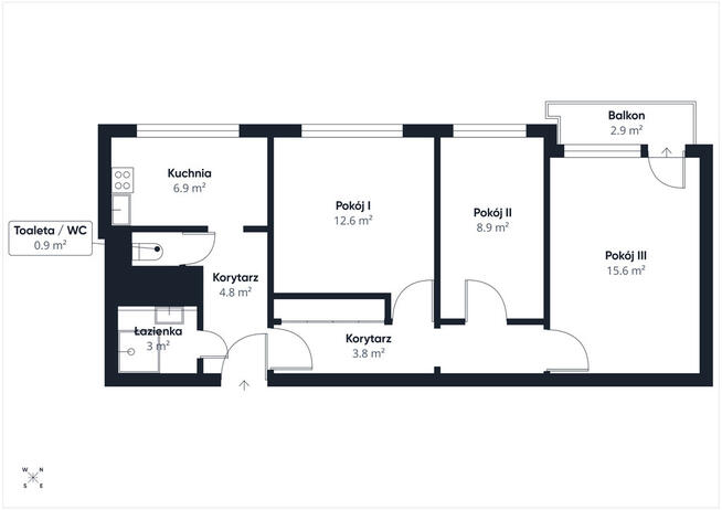 3 pokoje z pięknym widokiem do własnej aranżacji