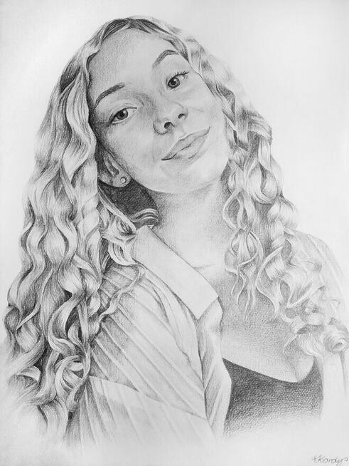 Portret ze zdjęcia ołówkiem, karykatura, prezent