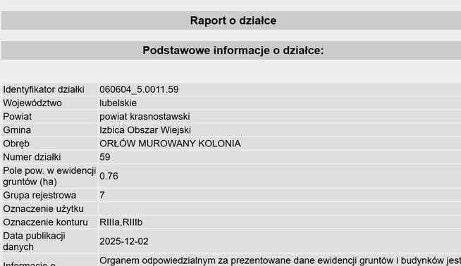 działki rolne 1,84 ha