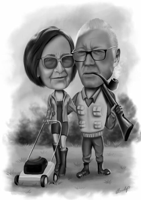 Portret ze zdjęcia ołówkiem, karykatura, prezent