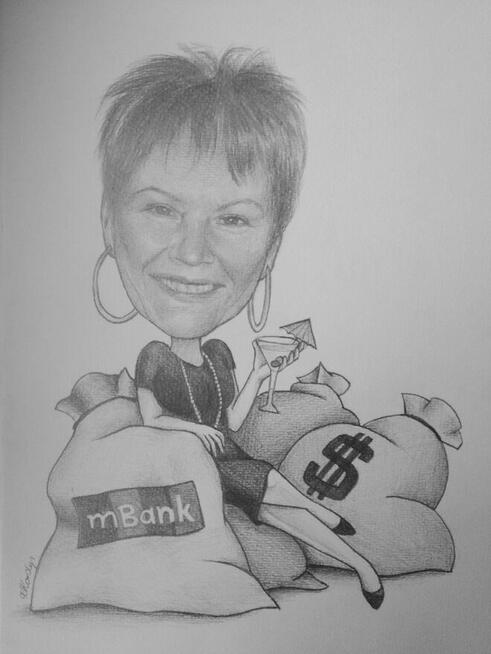 Portret ze zdjęcia ołówkiem, karykatura, prezent