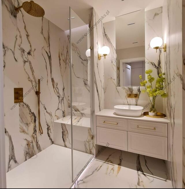 Płytki jak marmur do salonu, łazienki Calacatta gold 160x80