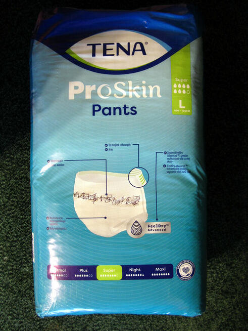 TENA ProSkin Pants L. Plus, Super, Night Super. 4 x 30 szt.