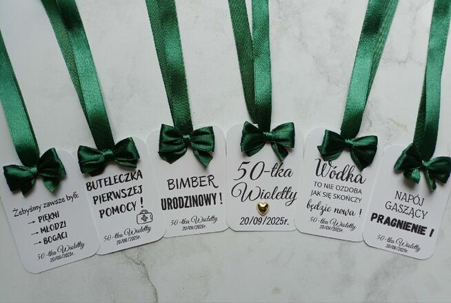Zawieszki na alkohol 18 30 40 50 60 urodziny personalizowane