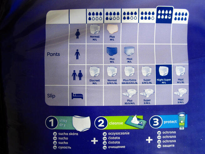 TENA ProSkin Pants L. Plus, Super, Night Super. 4 x 30 szt.