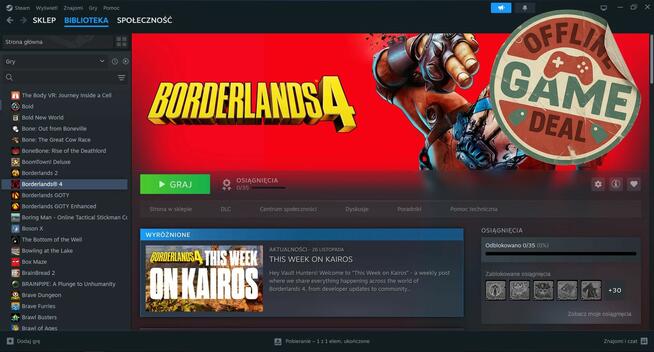 Borderlands 4 PC Steam Konto OFFLINE