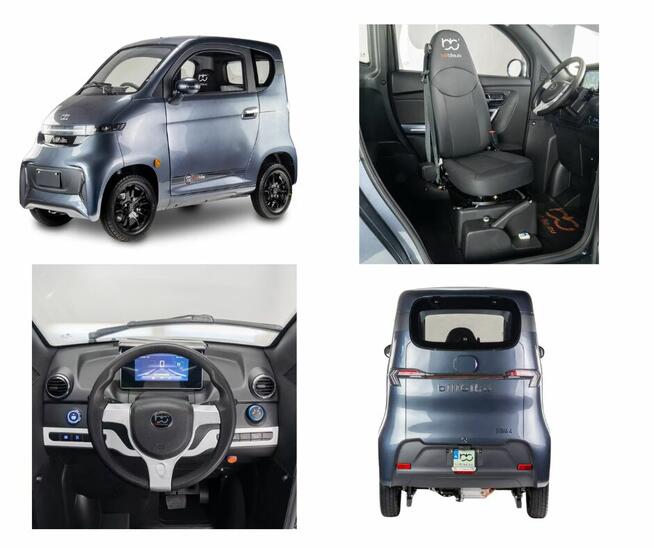 Czterokołowiec lekki, skuter elektryczny zabudowany z dachem