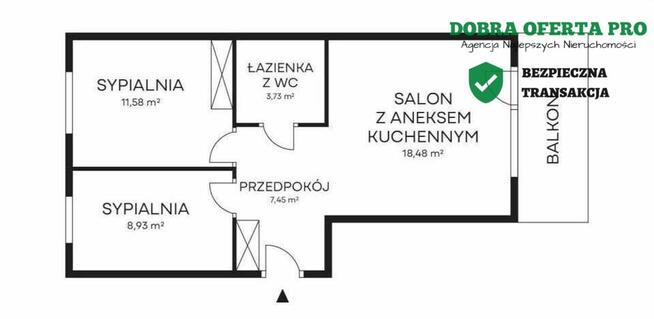 3 pokoje z balkonem – świetna lokalizacja
