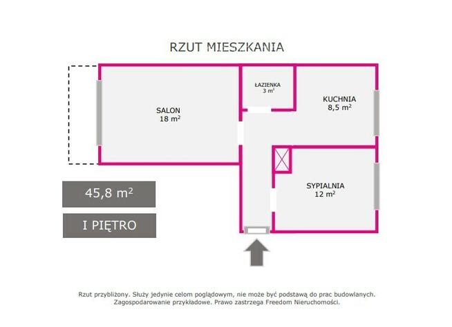 2 pokoje - 1 piętro - Sosnowiec ul. Zapolskiej 8