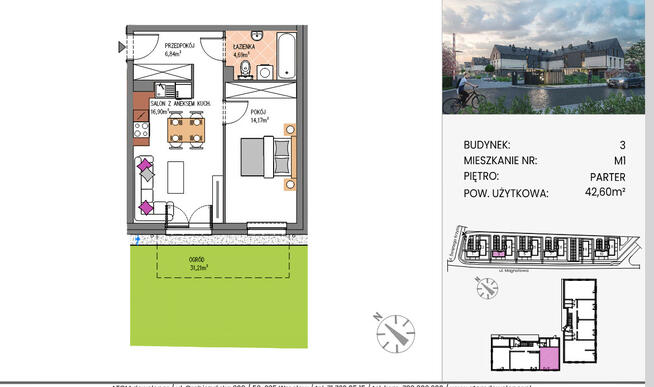 Piękne mieszkanie z ogródkiem w zielonej i spokojnej okolicy