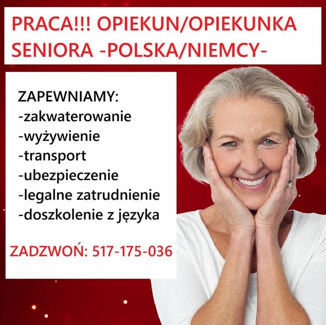 MŁAWA i kolice-PRACA-Opiekun/ka seniora z zamieszkaniem