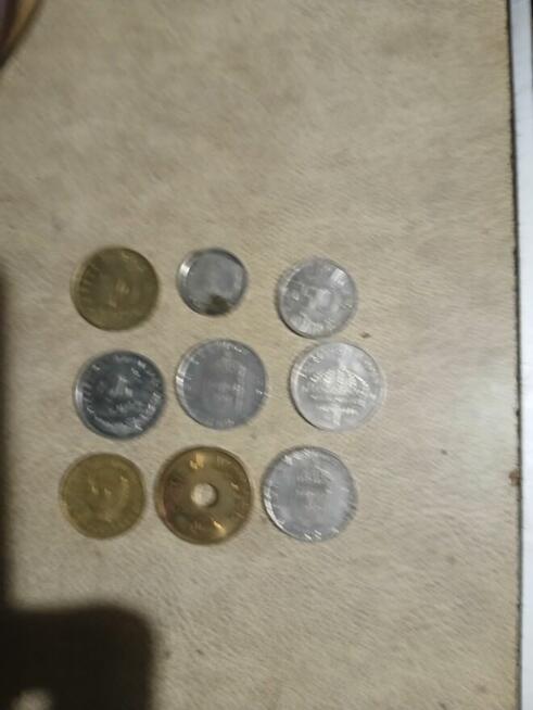 Zestaw starych monet 9 sztuk.