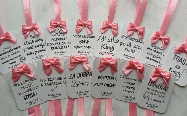 Zawieszki na alkohol 18 30 40 50 60 urodziny personalizowane