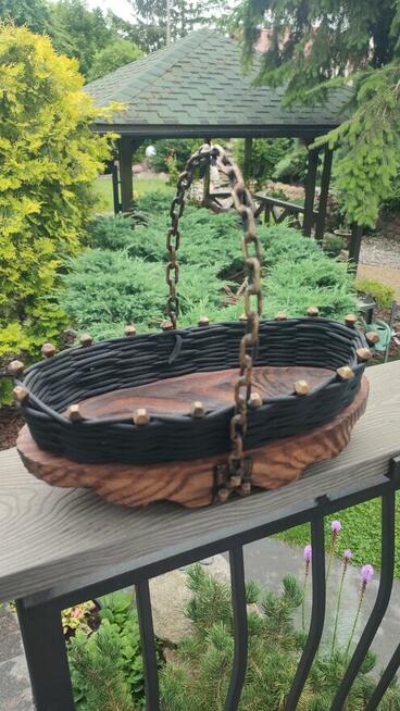 Koszyk ręcznie robiony, styl country, rustykalny, lata 50