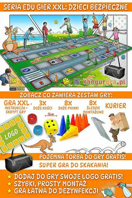 ZNAKI DROGOWE wielka gra XXL BEZPIECZNI NA DRODZE dla dzieci