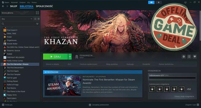The First Berserker: Khazan Deluxe Edition PC Steam Konto