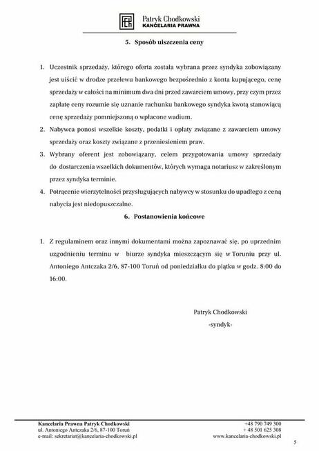 Syndyk sprzeda wierzytelność