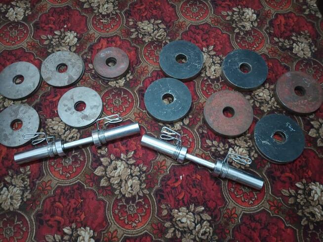 Hantelki żeliwne 2 sztuki z zaciskami